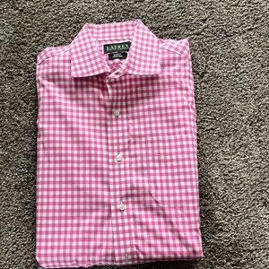 Ralph Lauren Mens 151/2 32-33 Long Sleeve Shirt Pink Slim Fit Stretch Non Irons